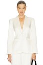 view 1 of 4 Georgia Satin Stripe Cheyenne Blazer in Ivory