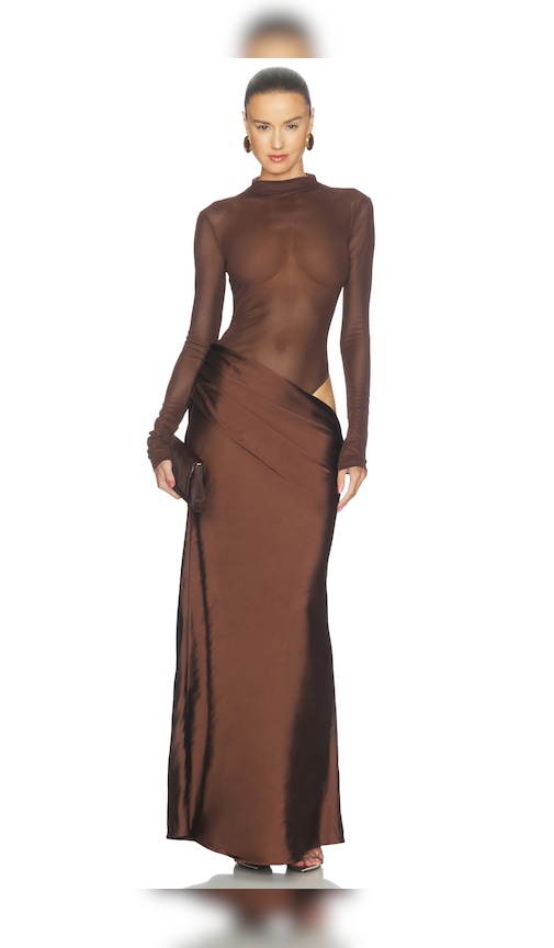 Elarina Maxi Dress by Camila Coelho in Chocolate