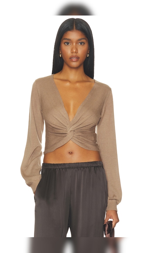 Gabryella Front Twist Sweater by Lovers and Friends in Mushroom