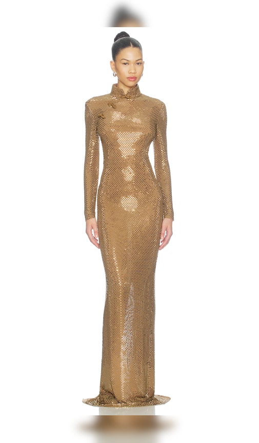 Amelle Dress by SAU LEE in Gold