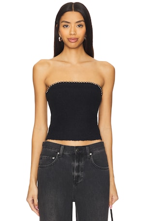 MILA 진주 디테일 튜브 탑 525 America