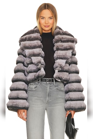 Faux Fur Chinchilla Jacket Adrienne Landau