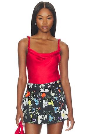 Monique Twist Strap Cowl Neck Tank Alice + Olivia