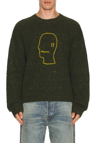 Logohead Alpaca Crewneck Sweater Brain Dead