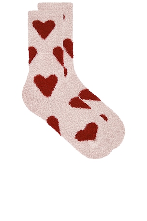 Cozy Chic Heart Print Socks Barefoot Dreams
