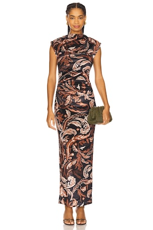 Mock Neck Midi Dress HEMANT AND NANDITA