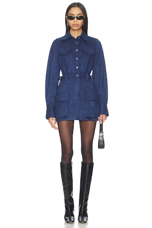 Celine Faux Suede Shirt Dress Bubish