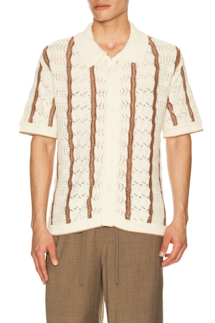 Novelty Stitch Button Down Shirt Central Park West
