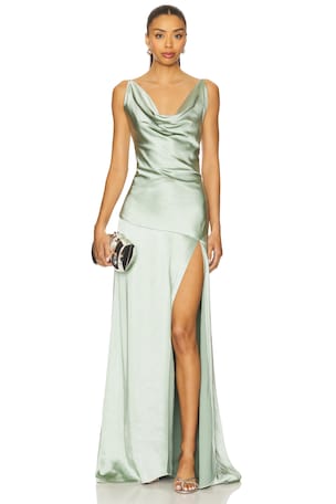 x REVOLVE Drape Satin Gown ELLIATT