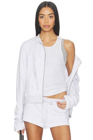 Lightweight Cropped Zip Up Hoodie Entire Studios
