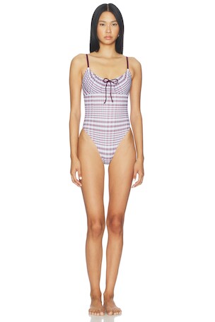 BAÑADOR PLAID DRAWSTRING Good American