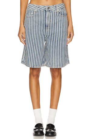 Light Stripe Denim Shorts Ganni