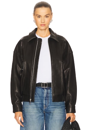 Wren Leather Bomber GRLFRND