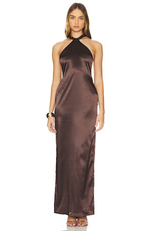 Satin Halter Maxi Dress Khanums