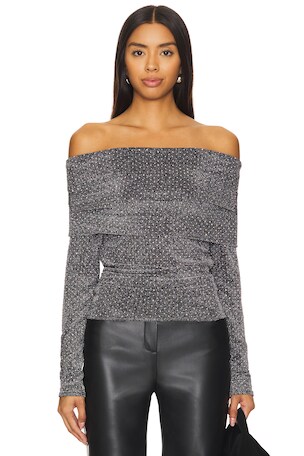 Liya Fold Over Rhinestone Top LNA