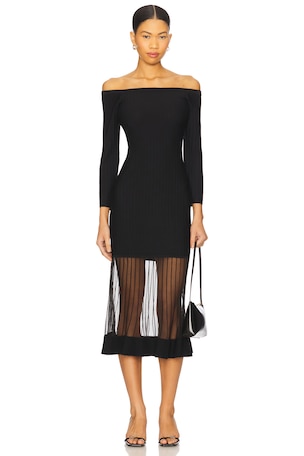 Ots Sheer Knit Midi Dress MILLY