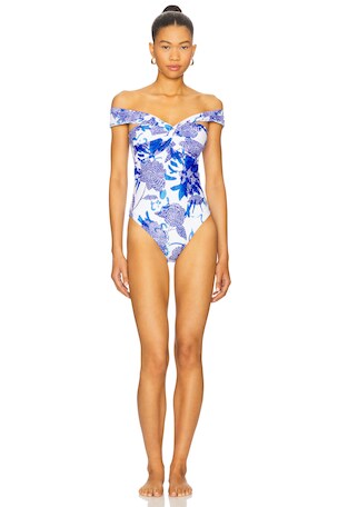 Brushwork Floral Bandeau One Piece MILLY