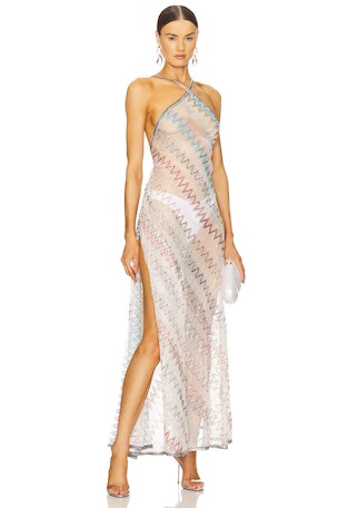 Long Cover Up in Multi With White Base Missoni