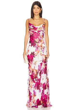 Kamila Ruffle Cowl Maxi Dress NICHOLAS