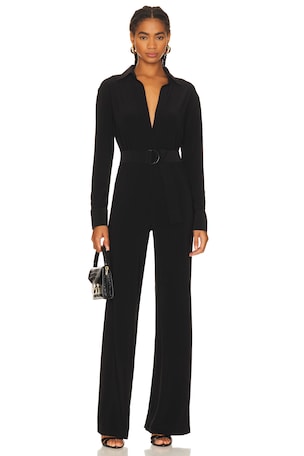 Shirt Straight Leg Jumpsuit With Collar Stand Norma Kamali