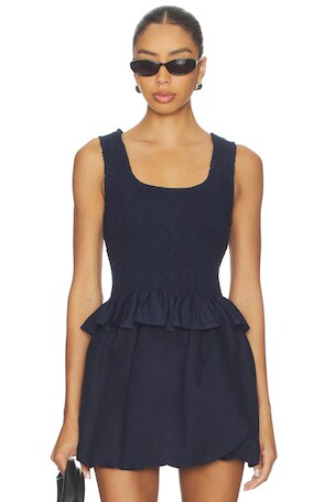 Air Linen Smocked Tank Top onia