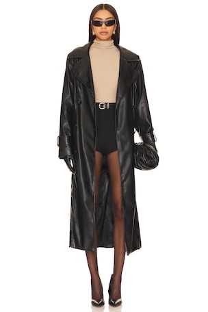 Tyra Faux Leather Trench SNDYS