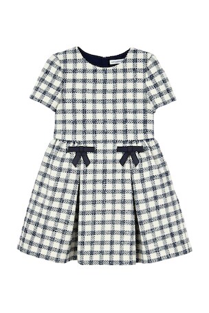 Kids Check Boucle Dress self-portrait