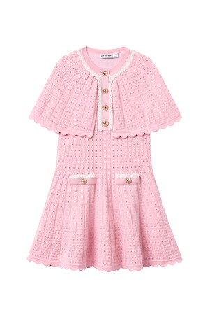 Kids Knitted Cape Dress self-portrait