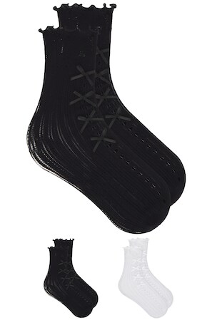 Lolita Lace Bow Crew Socks Pack Of 2 Stems