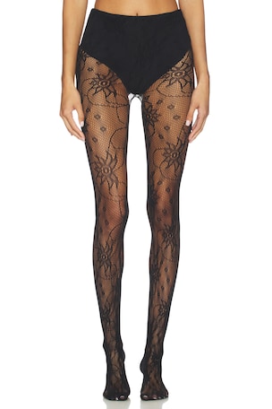Wild Flower Lace Mesh Tights Stems