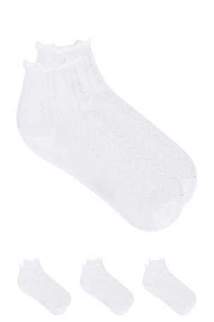 3-pack Pointelle Mid Crew Socks Stems