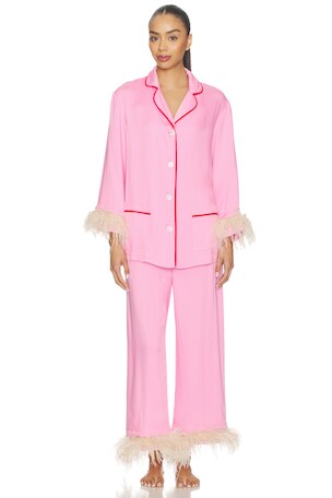 Party Pajama Set With Detachable Feathers Sleeper
