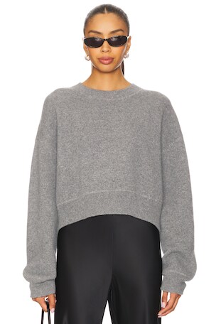 Double Faced Crewneck Pullover Soft Goat