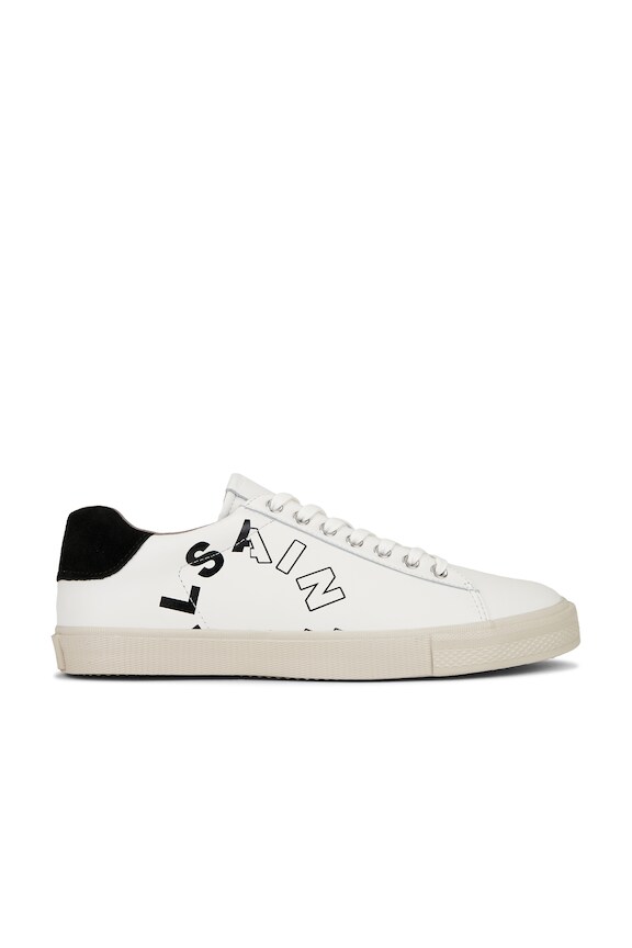 view 1 of 6 Saint Leather Low Top Sneaker in White & Black