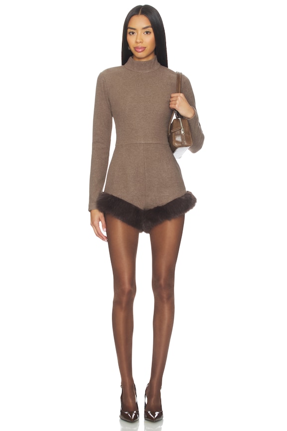 view 1 of 3 Teddy Romper in Brown