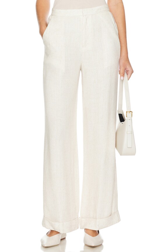 view 1 of 4 PANTALÓN CON TRABILLAS WESTON in Oat